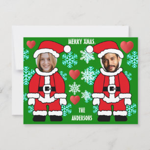 Personlig jul ansikte-i-hål Santa Vykort