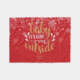 Personlig jul Baby Det är Kall utanför Fleecefilt