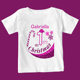 Personlig jul Baby "Min första jul" T Shirt