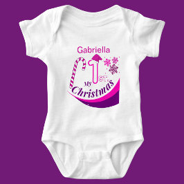 Personlig jul Baby "Min första jul" T Shirt