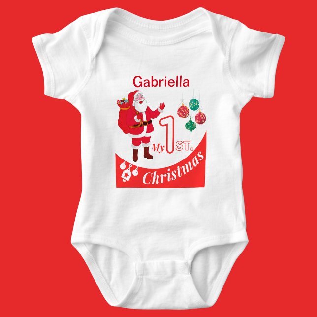 Personlig jul Baby "Min första jul" T Shirt (Skapare uppladdad)