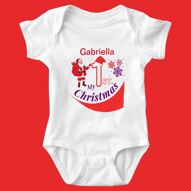 Personlig jul Baby "Min första jul" T Shirt (Skapare uppladdad)