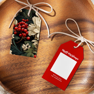 Personlig: Jul Berries Flowers & Löv Presentetikett