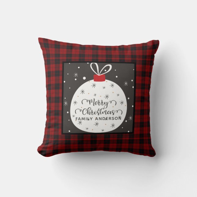 Personlig: Jul Buffalo Play Cute Bauble Kudde (Framsida)