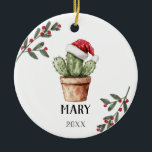 Personlig jul Cactus Keepsaké Gift Julgransprydnad Keramik<br><div class="desc">Personlig jul Cactus Keepsaké Gift Ornament</div>
