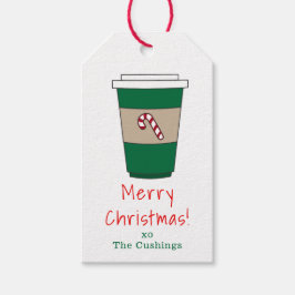 Personlig jul Candy cane Coffee Tea Presentetikett