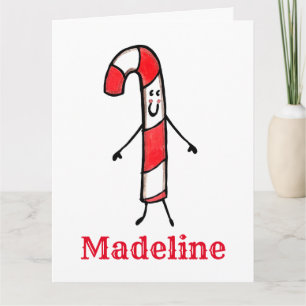 Personlig jul Candy cane Kort