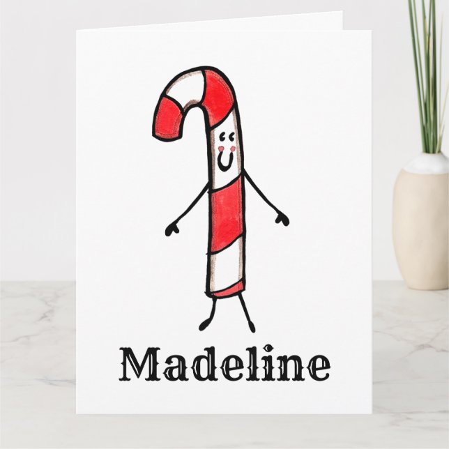 Personlig jul Candy cane Kort (Framsida)