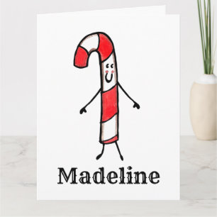 Personlig jul Candy cane Kort