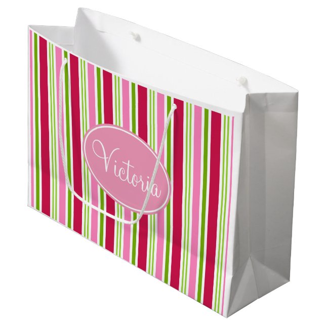Personlig jul Candy Rand Gift Bag (Framsidan Vinklad)