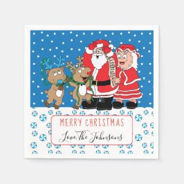 Personlig jul Cocktail Napkin Jultomten Pappersservett