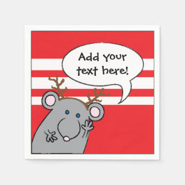 Personlig jul Cocktail Napkins ’Mouse’ Pappersservett