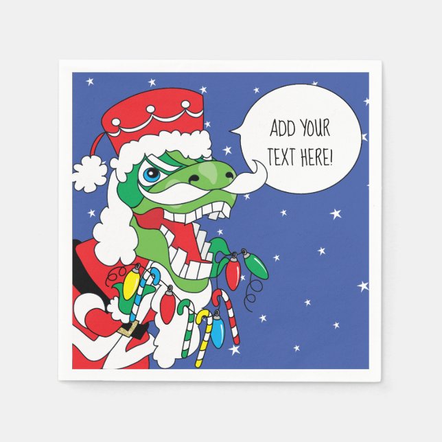 Personlig jul Cocktail Napkins TySANTAsau Pappersservett (Framsidan)