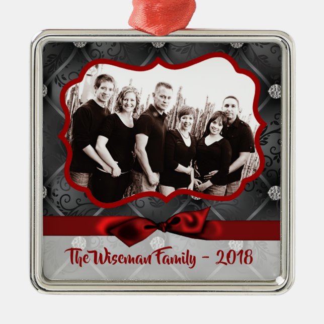 Personlig jul Diamond PHOTO Ornament (Framsidan)