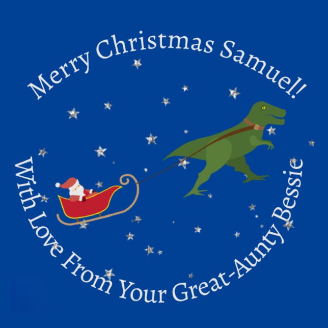 Personlig jul Dino-Drawn Sleigh Presentpapper (Skapare uppladdad)