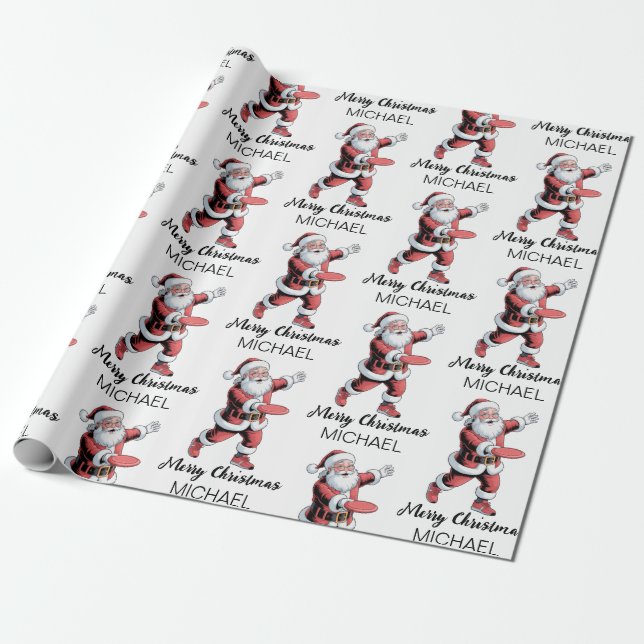 Personlig jul disk golf tomte       presentpapper (Utrullad)