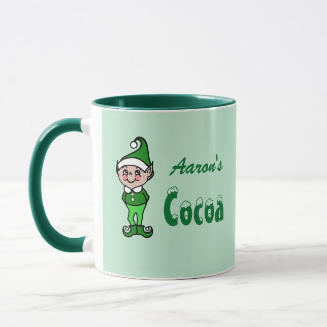 Personlig jul Elf Cocoa Mugg Gift (Vänster)