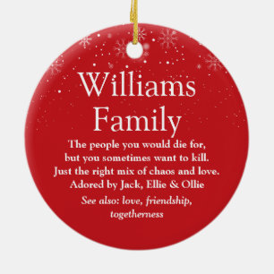 Personlig jul Familjedefinition Julgransprydnad Keramik