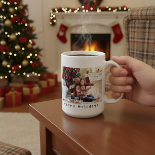 Personlig jul familjefoto unik modern kaffemugg