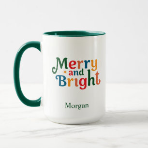 Personlig jul Färgglad glad och strålande Mugg
