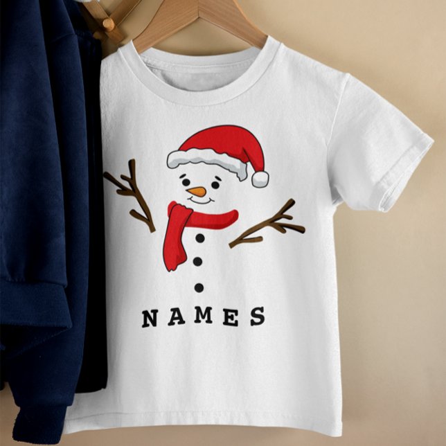 Personlig Jul Festive Funny Snögubbe T Shirt (Personalized Christmas Festive Funny Snowman Toddler T-shirt)