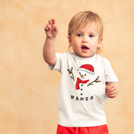Personlig Jul Festive Funny Snögubbe T Shirt