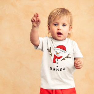 Personlig Jul Festive Funny Snögubbe T Shirt
