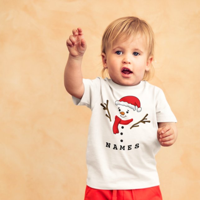 Personlig Jul Festive Funny Snögubbe T Shirt (Skapare uppladdad)