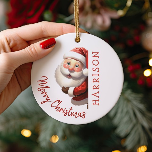 Personlig jul för barn julgransprydnad keramik (Skapare uppladdad)
