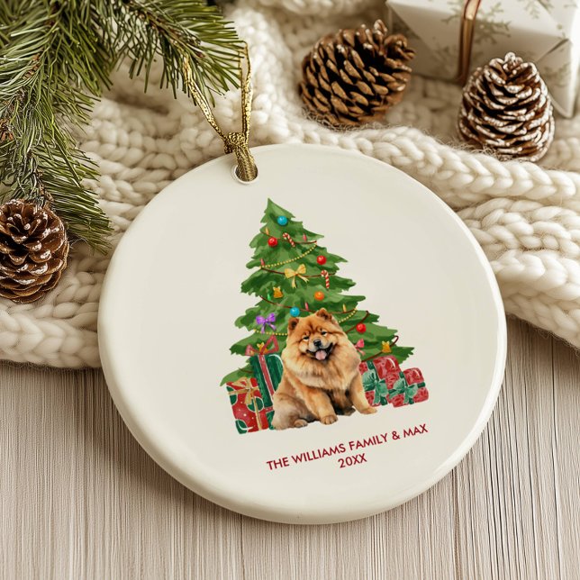 Personlig jul för Chow Chow Hund Julgransprydnad Keramik (Skapare uppladdad)