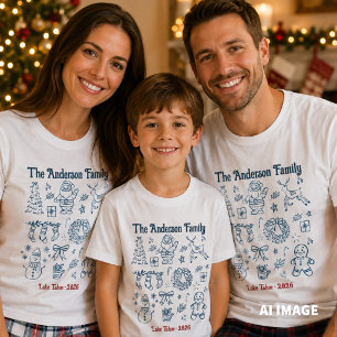 Personlig jul för familjen t shirt