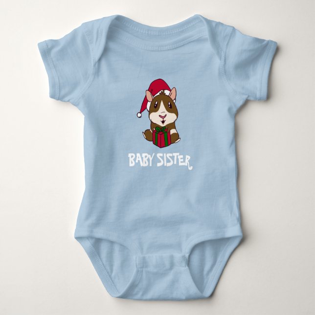 Personlig jul för familjens marsvin lilla syster t shirt (Framsida)