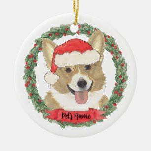 Personlig jul för hjorthund Corgi Julgransprydnad Keramik
