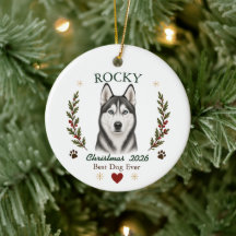 Personlig jul för Husky-hund