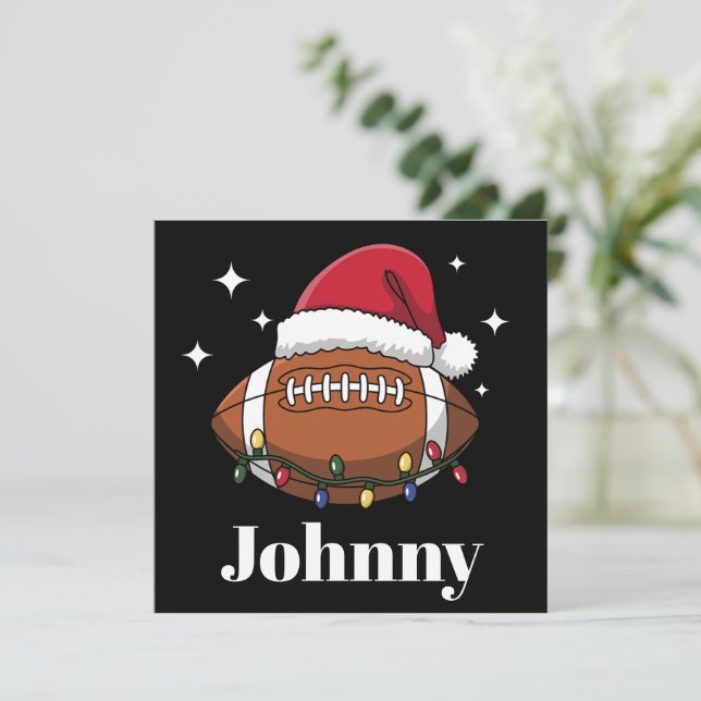 Personlig jul fotboll vinter sportlag julkort (Stående Fram)