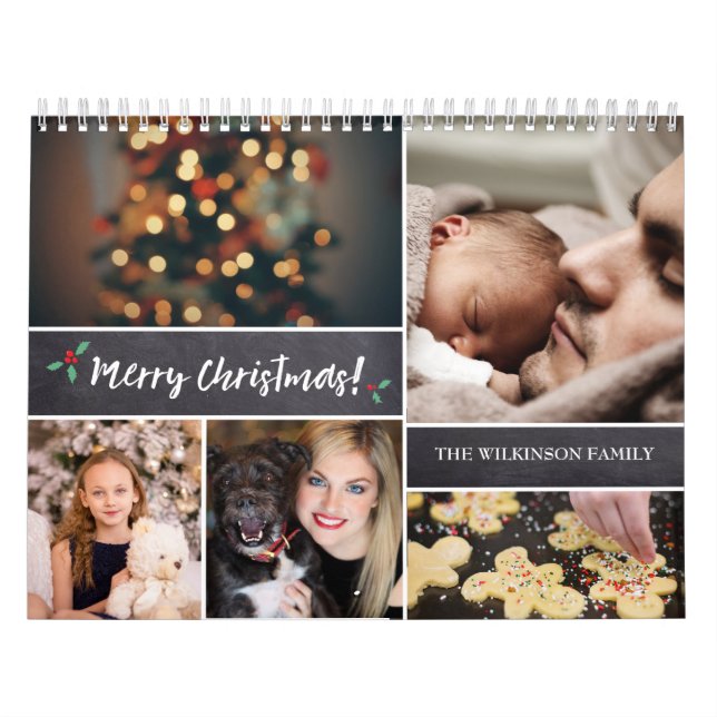 Personlig, jul, fotokollage kalender (Omslag)