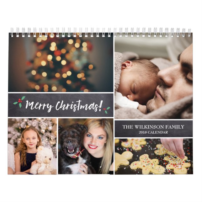 Personlig, jul, fotokollage kalender (Omslag)