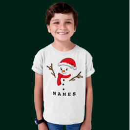 Personlig Jul Funny Snögubbe Kid Boy T Shirt