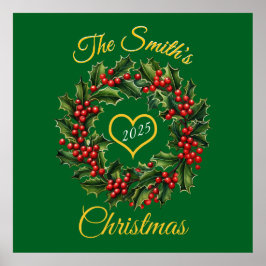 Personlig jul Garland Heart Poster