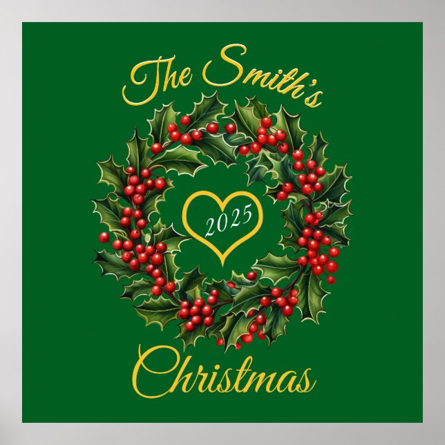 Personlig jul Garland Heart Poster (Framsidan)