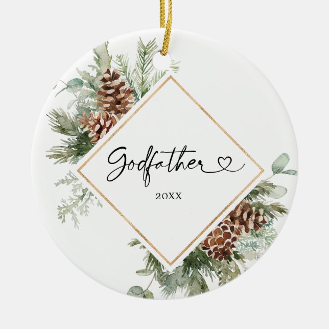 Personlig jul Gift som Godfather Ornament (Framsidan)