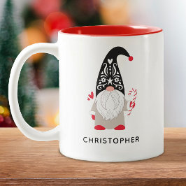 Personlig jul Gnome 2-tonkaffe Mugg