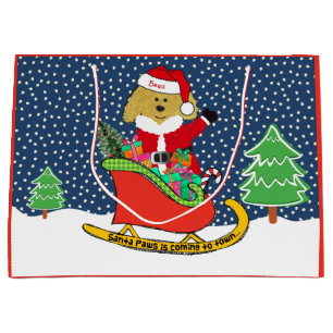 Personlig: Jul GoldenDoodle Santa Sleigh