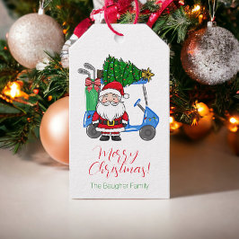 Personlig jul Golf Cart Santa Träd Presentetikett
