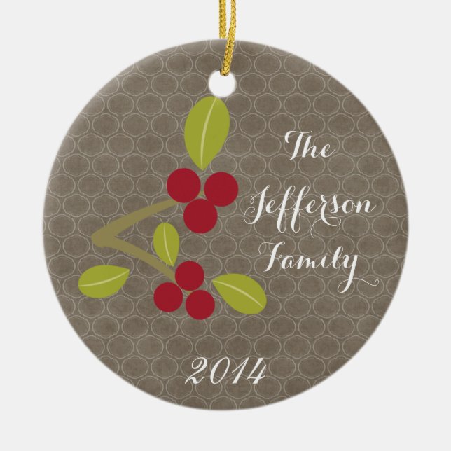 Personlig jul Holly Bales-familjen Ornament (Framsidan)