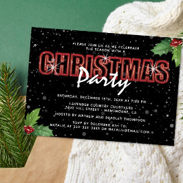 Personlig jul Holly Party Inbjudningar