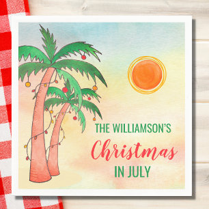 Personlig jul i juli-fest papper servett. pappersservett