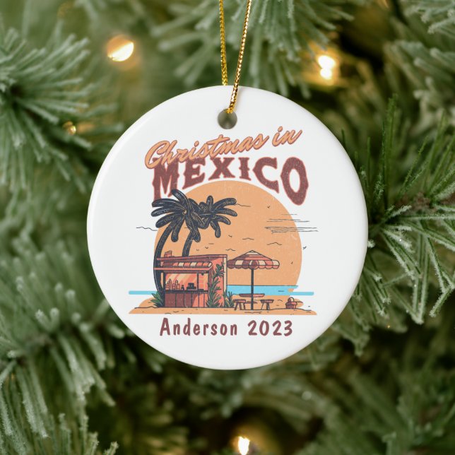Personlig Jul i Mexico Beach-Helgdag Julgransprydnad Keramik (Träd)