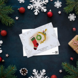 Personlig Jul Joy Helgdag Stocking Vykort