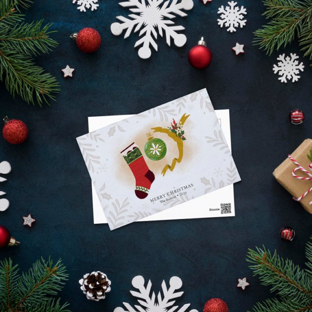 Personlig Jul Joy Helgdag Stocking Vykort (Skapare uppladdad)